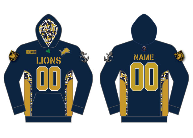 Picture of Custom Lions Football Hoodie Performance