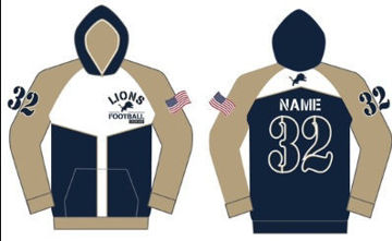 Picture of 2023 Custom Lions Football Hoodie Performance