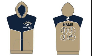 Picture of 2023 Custom Lions Gold Sleeveless  Lightweight Hoodie